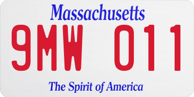MA license plate 9MW011