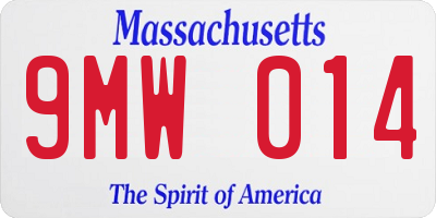 MA license plate 9MW014
