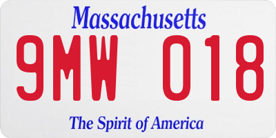 MA license plate 9MW018