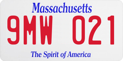 MA license plate 9MW021