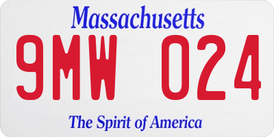 MA license plate 9MW024