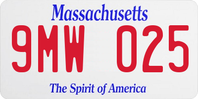 MA license plate 9MW025