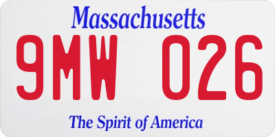 MA license plate 9MW026