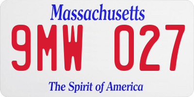 MA license plate 9MW027