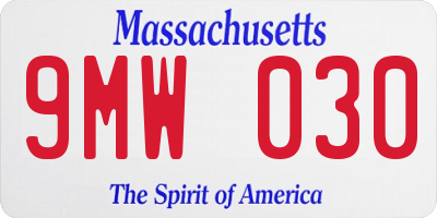 MA license plate 9MW030