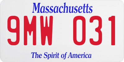 MA license plate 9MW031
