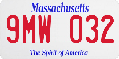 MA license plate 9MW032