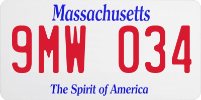 MA license plate 9MW034