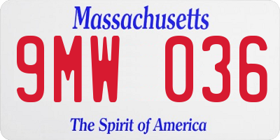 MA license plate 9MW036