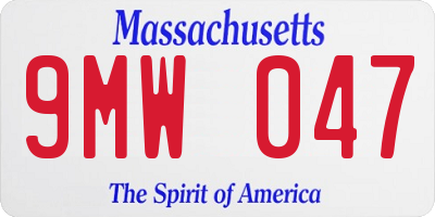 MA license plate 9MW047