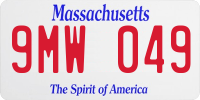 MA license plate 9MW049