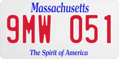 MA license plate 9MW051