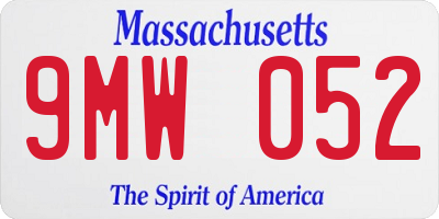 MA license plate 9MW052