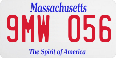 MA license plate 9MW056