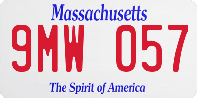MA license plate 9MW057
