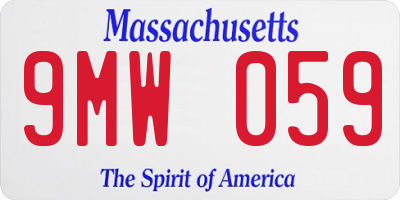 MA license plate 9MW059