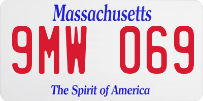 MA license plate 9MW069