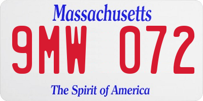 MA license plate 9MW072