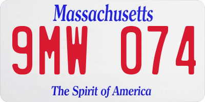 MA license plate 9MW074