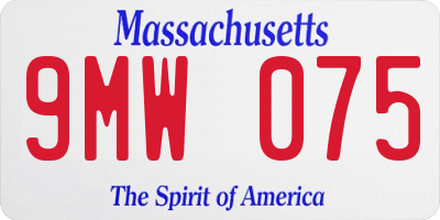 MA license plate 9MW075