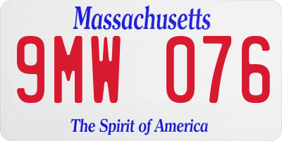MA license plate 9MW076