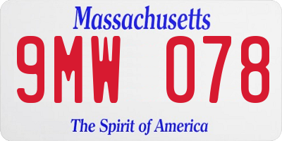 MA license plate 9MW078
