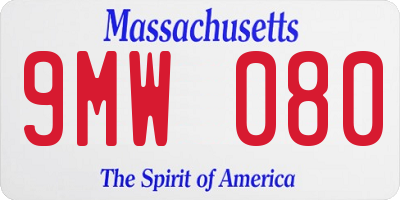 MA license plate 9MW080