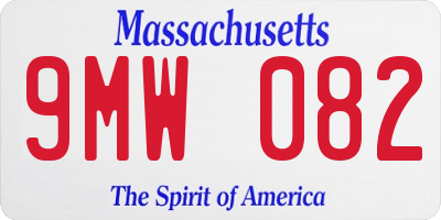 MA license plate 9MW082