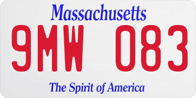 MA license plate 9MW083