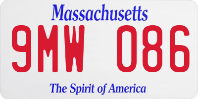 MA license plate 9MW086
