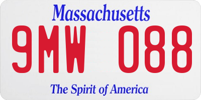 MA license plate 9MW088