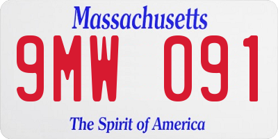 MA license plate 9MW091