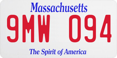 MA license plate 9MW094