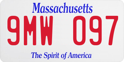MA license plate 9MW097