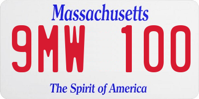 MA license plate 9MW100