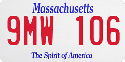 MA license plate 9MW106