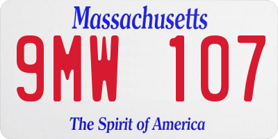 MA license plate 9MW107