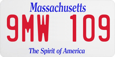 MA license plate 9MW109