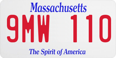 MA license plate 9MW110