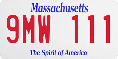 MA license plate 9MW111