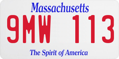 MA license plate 9MW113
