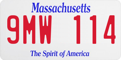 MA license plate 9MW114