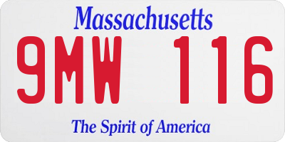 MA license plate 9MW116