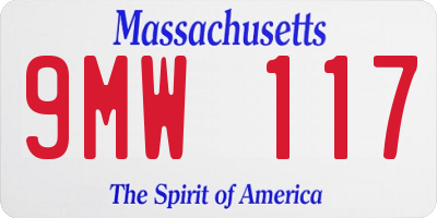 MA license plate 9MW117