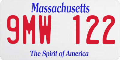 MA license plate 9MW122