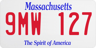 MA license plate 9MW127