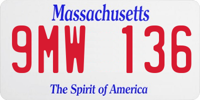 MA license plate 9MW136