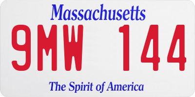 MA license plate 9MW144