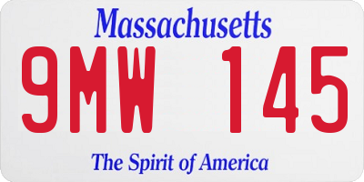 MA license plate 9MW145