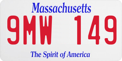 MA license plate 9MW149